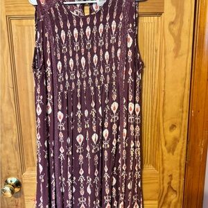 Knox Rose Dark purple and White Sleeveless Sundress